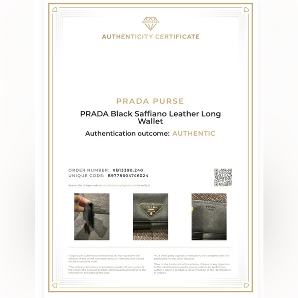 PRADA  BLACK  SAFFIANO LEATHER LONG WALLET - Picture 7 of 7